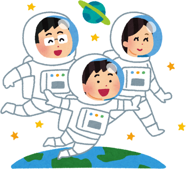 Illustration of a Family on a Space Adventure