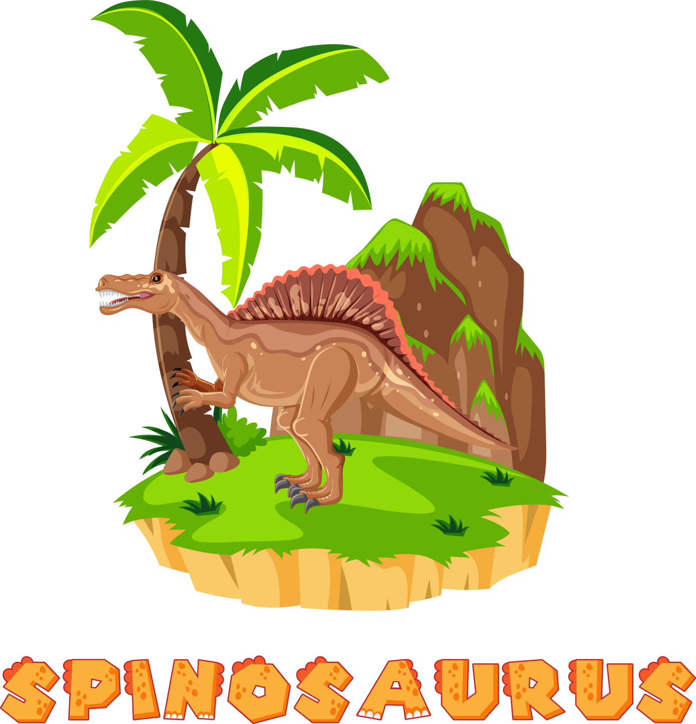 Spinosaurus Standing on Green Grass