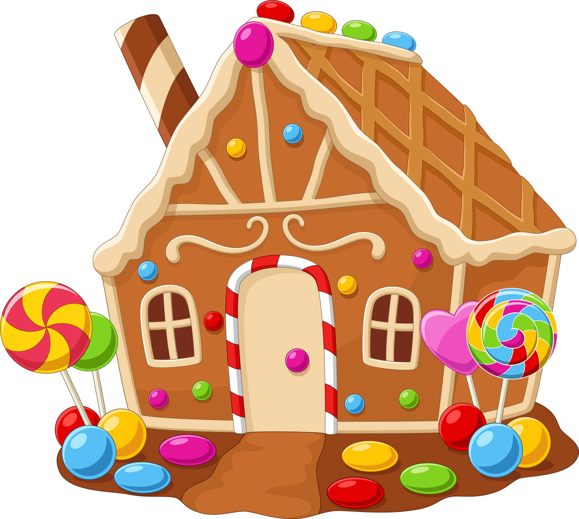 Vector cartoon gingerbread house