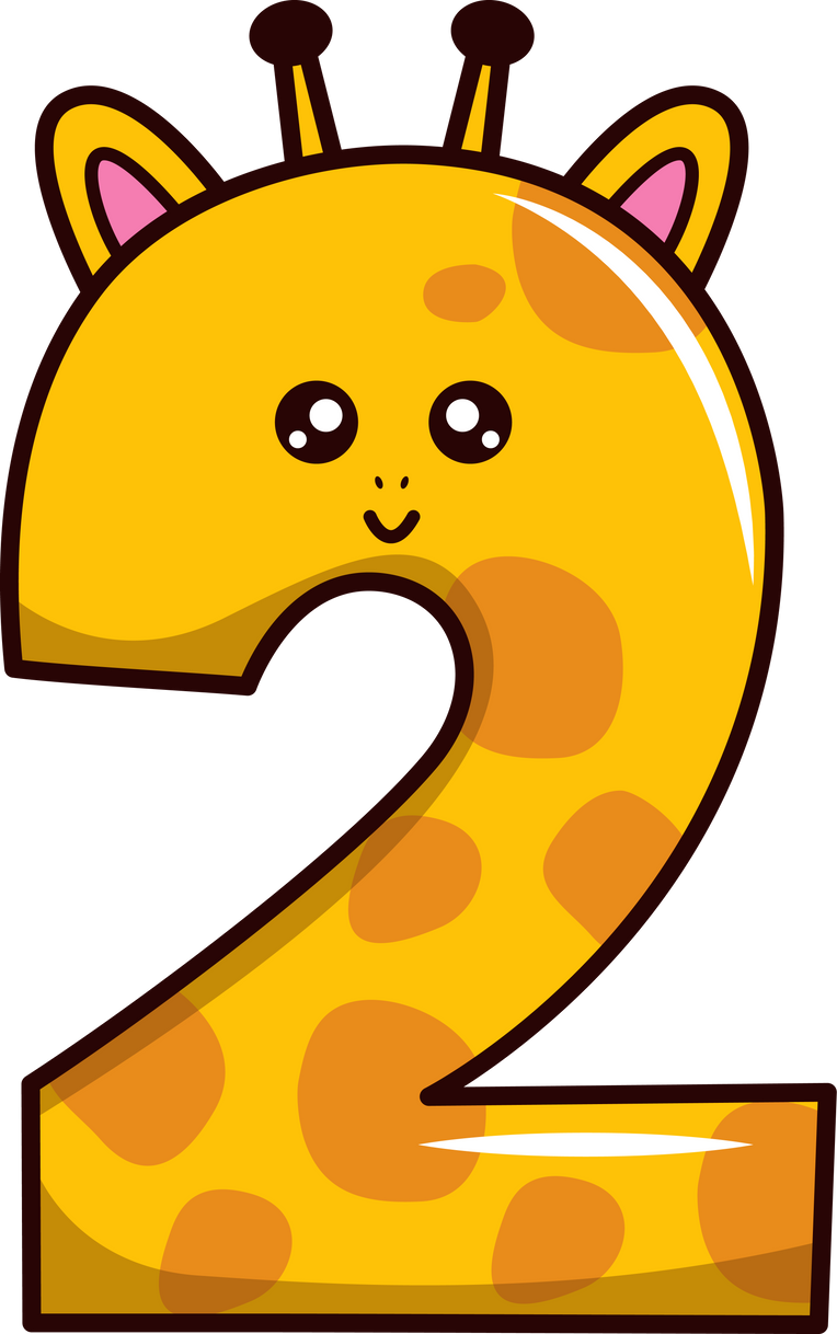 Cute animal number two yellow giraffe