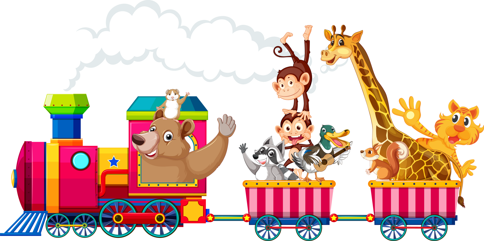 Animals on a Train Adventure