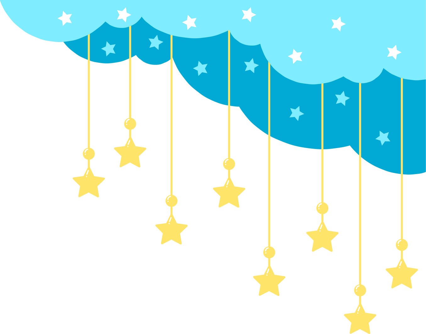 hanging sky stars decoration illustration