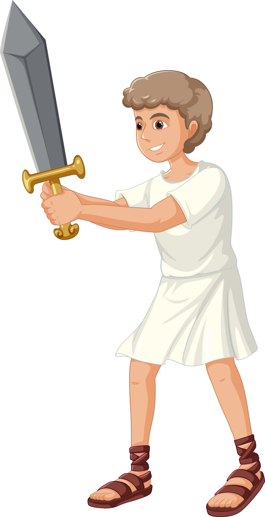 Davide Holding Sword: David and Goliath Religious Bible Story