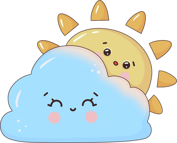 Cute cloud and sun