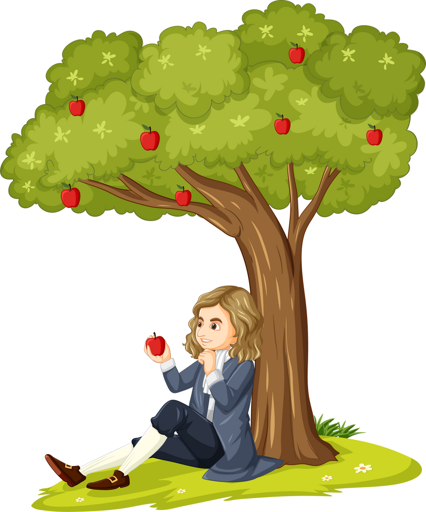 Sir Isaac Newton Setting down the Apple Tree